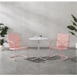 Crosley Furniture Azalea 3Pc Retro Outdoor Bistro Set in Pink Gloss/White Satin