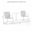 Crosley Furniture Azalea 3Pc Retro Outdoor Bistro Set in Pink Gloss/White Satin