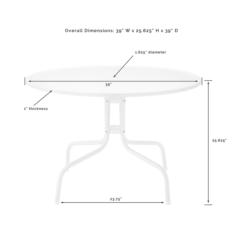 Crosley Furniture Azalea 5Pc Round Retro Outdoor Dining Set in Aqua/White Satin