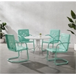 Crosley Furniture Azalea 5Pc Round Retro Outdoor Dining Set in Aqua/White Satin