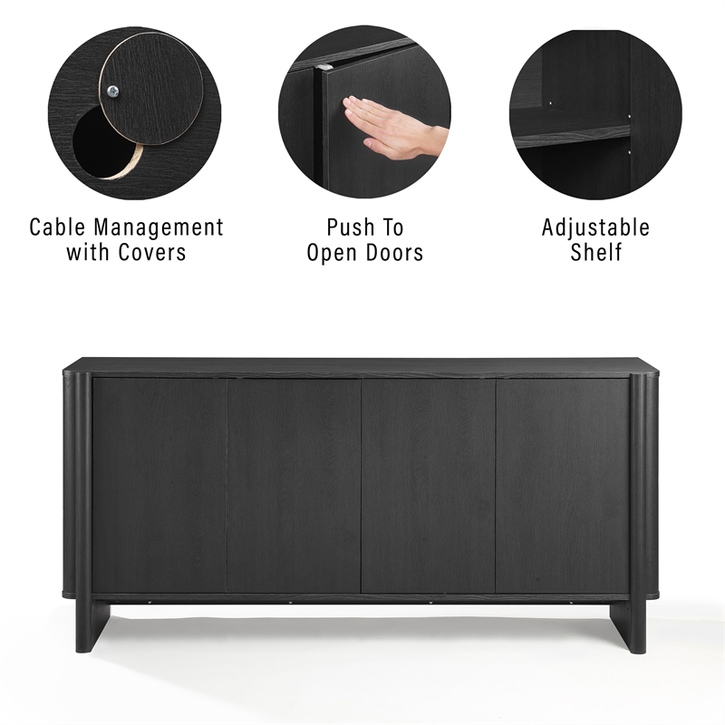 Crosley Furniture Wesley Sideboard in Black