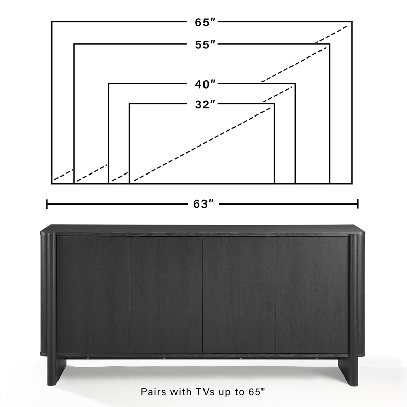 Crosley Furniture Wesley Sideboard in Black