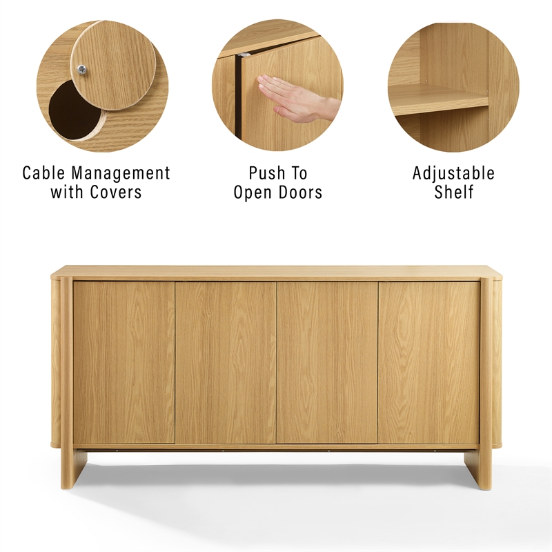 Crosley Furniture Wesley Sideboard in White Oak