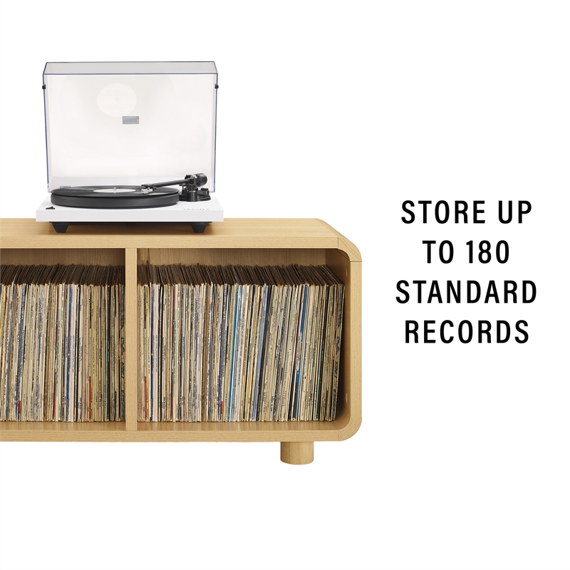 Crosley Furniture Zoe Medium Record Storage Console in Ash