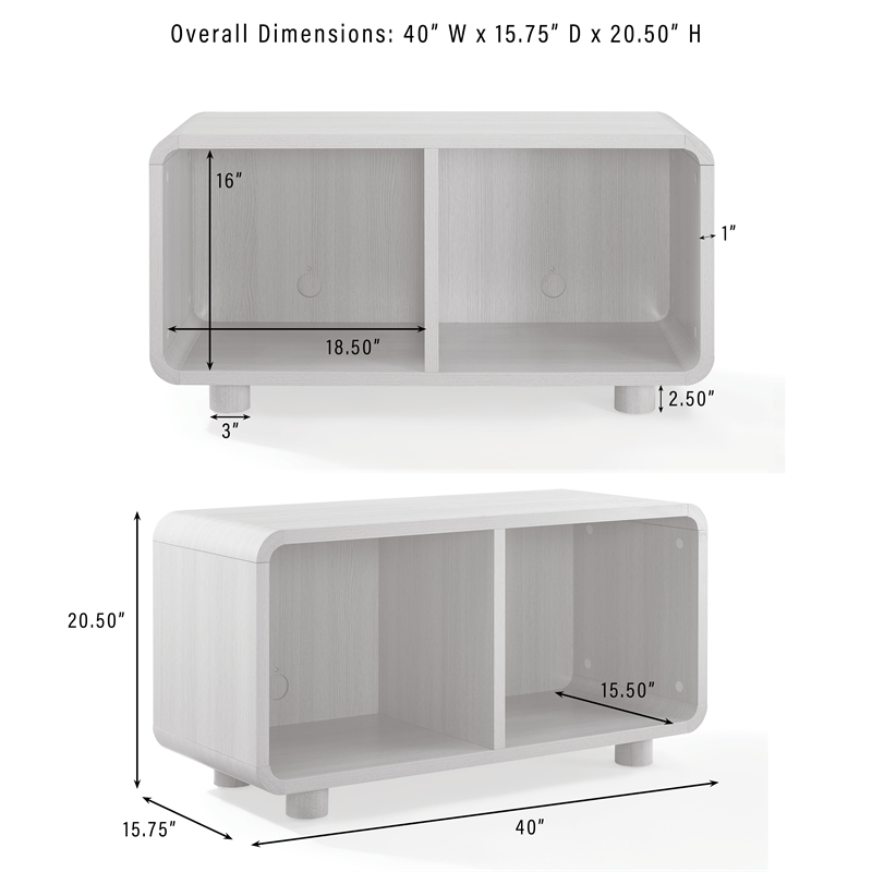 Crosley Furniture Zoe Medium Record Storage Console in Ash