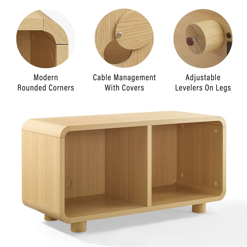 Crosley Furniture Zoe Medium Record Storage Console in Ash