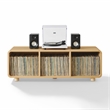 Crosley Furniture Zoe Large Record Storage Console in Ash