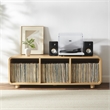 Crosley Furniture Zoe Large Record Storage Console in Ash
