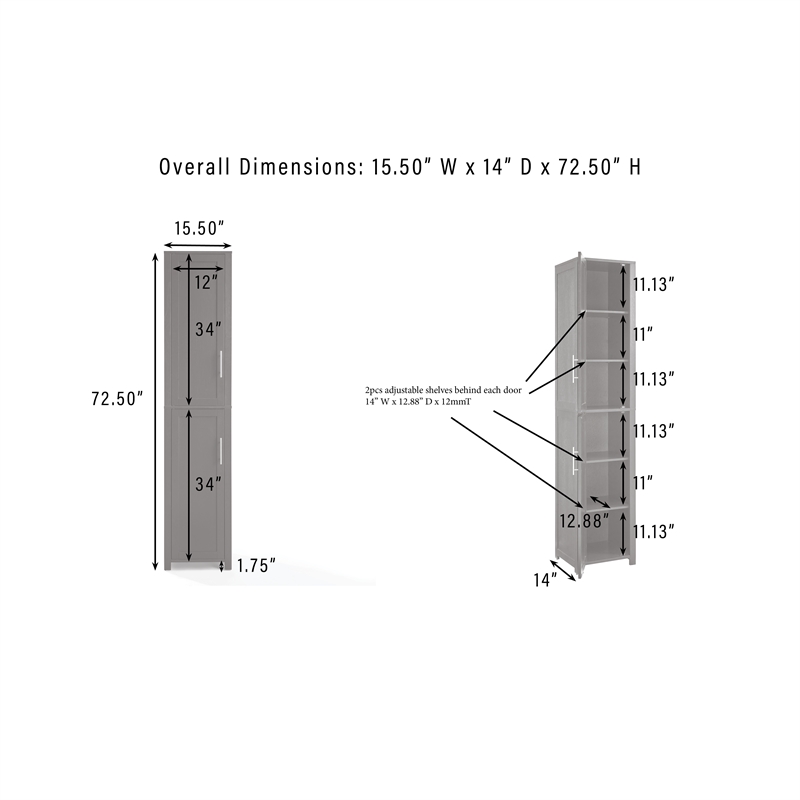 Crosley Furniture Savannah Linen Storage Cabinet in Navy