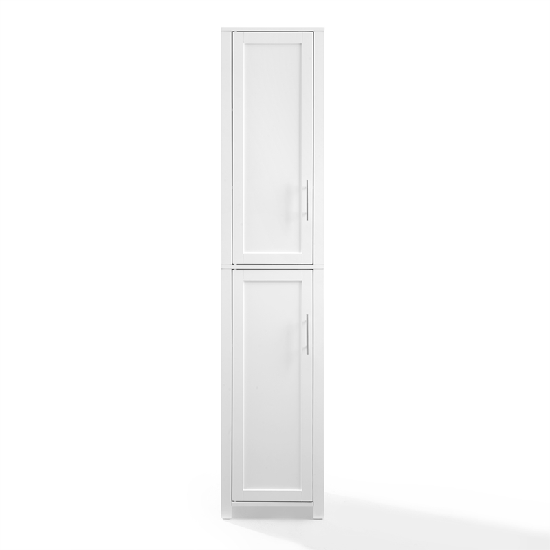Crosley Furniture Savannah Linen Storage Cabinet in White