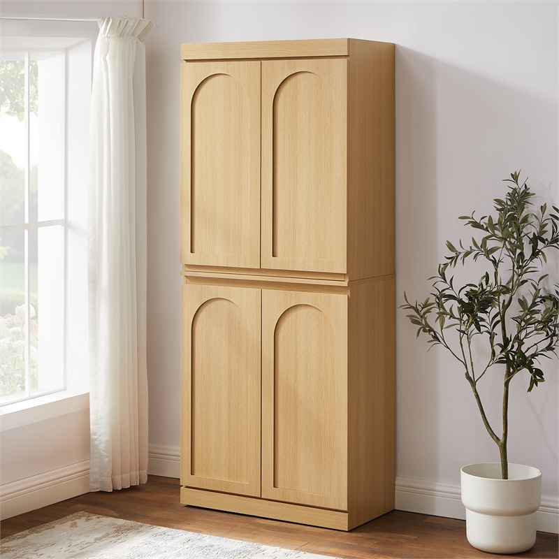 Crosley Furniture Marco Kitchen Pantry Storage Cabinet in Ash