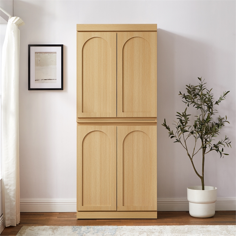Crosley Furniture Marco Kitchen Pantry Storage Cabinet in Ash