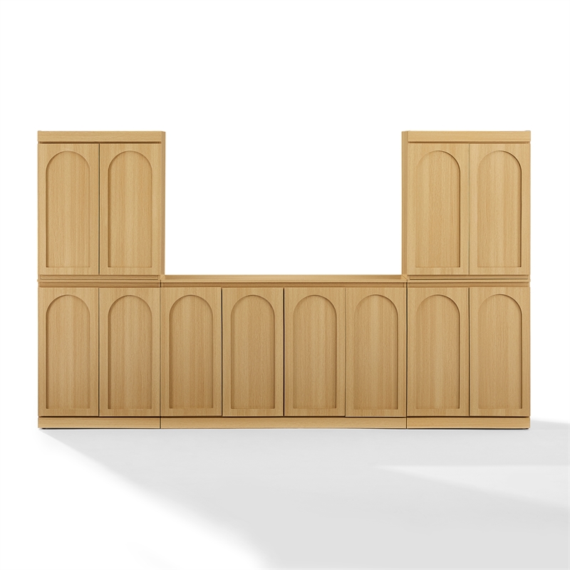 Crosley Furniture Marco 3-Piece Sideboard And 2 Pantry Set in Ash