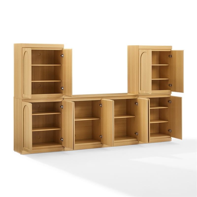 Crosley Furniture Marco 3-Piece Sideboard And 2 Pantry Set in Ash