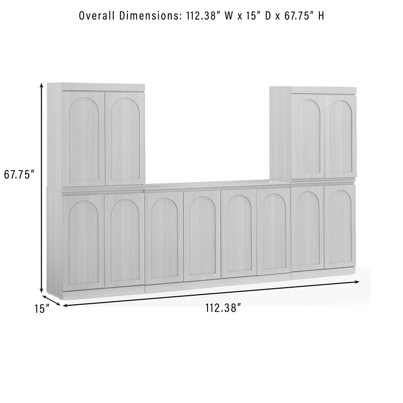 Crosley Furniture Marco 3-Piece Sideboard And 2 Pantry Set in Ash