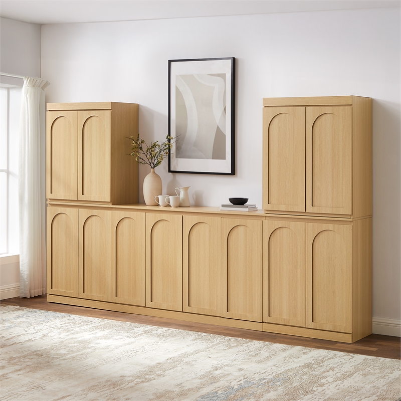 Crosley Furniture Marco 3-Piece Sideboard And 2 Pantry Set in Ash
