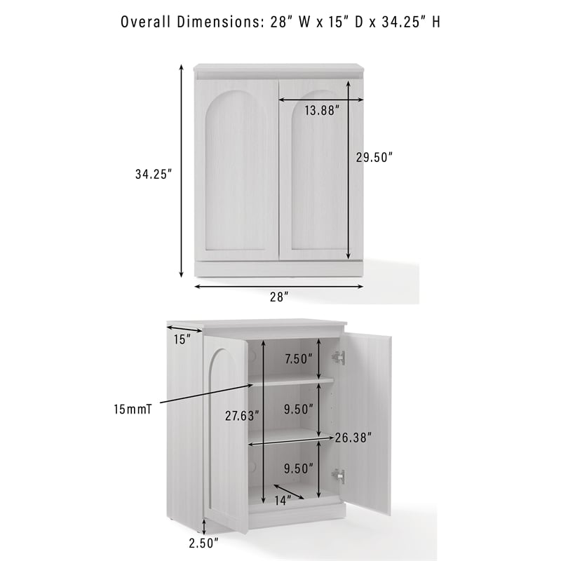 Crosley Furniture Marco 3-Piece Sideboard And 2 Pantry Set in Ash