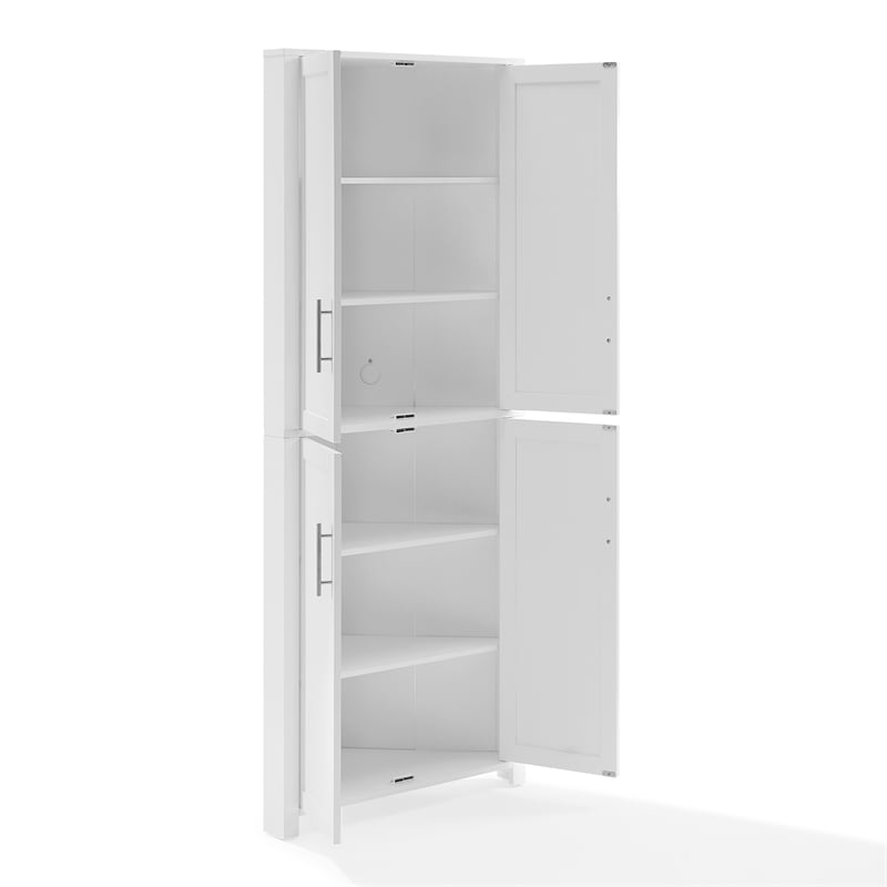 Crosley Furniture Savannah Corner Pantry in White