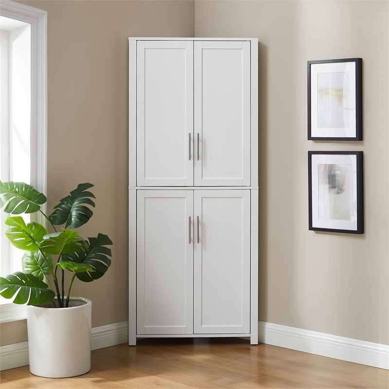 Crosley Furniture Savannah Corner Pantry in White