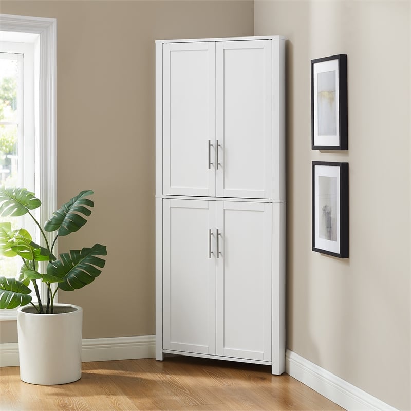 Crosley Furniture Savannah Corner Pantry in White