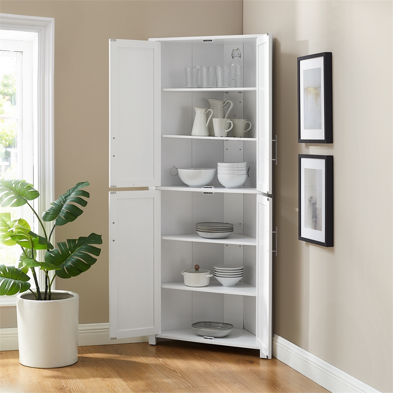Crosley Furniture Savannah Corner Pantry in White