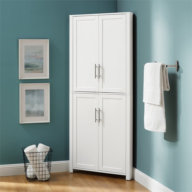 Crosley Furniture Savannah Corner Pantry in White