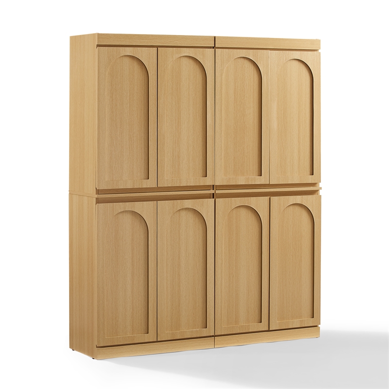 Crosley Furniture Marco 2-Piece Kitchen Pantry Storage Cabinet Set in Ash