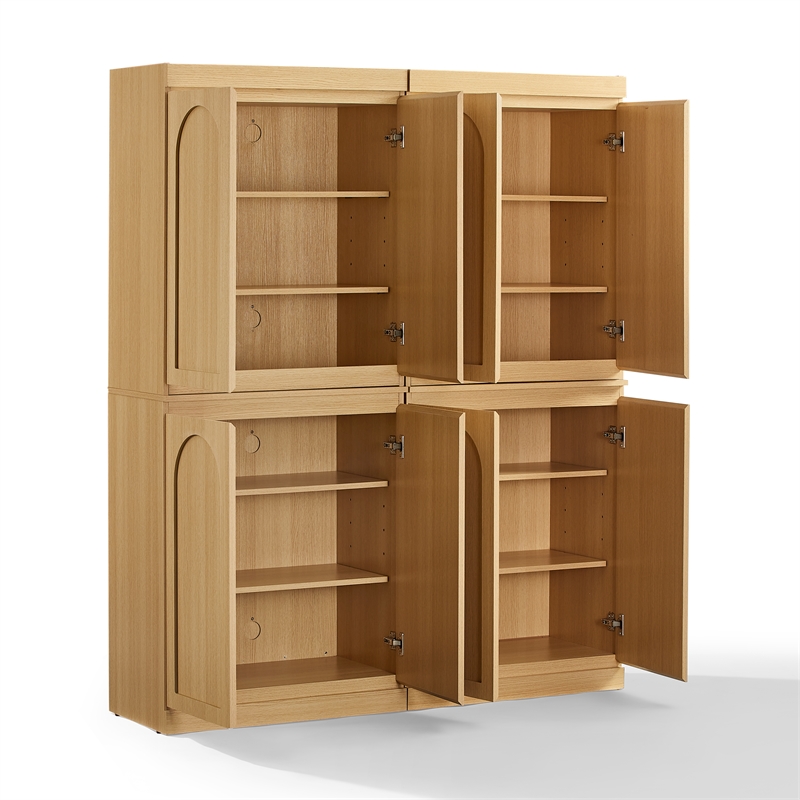 Crosley Furniture Marco 2-Piece Kitchen Pantry Storage Cabinet Set in Ash