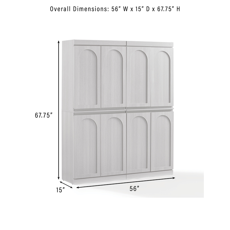 Crosley Furniture Marco 2-Piece Kitchen Pantry Storage Cabinet Set in Ash