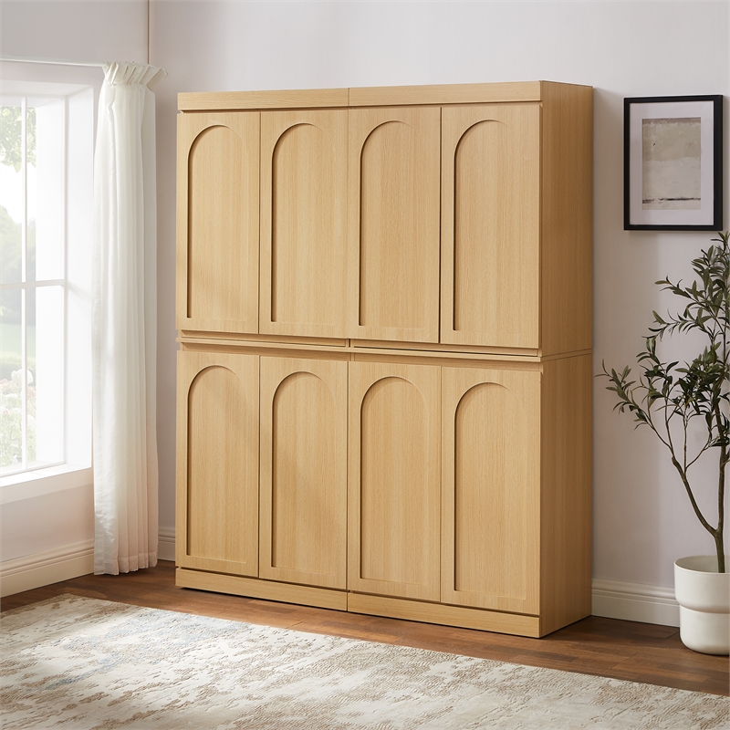 Crosley Furniture Marco 2-Piece Kitchen Pantry Storage Cabinet Set in Ash