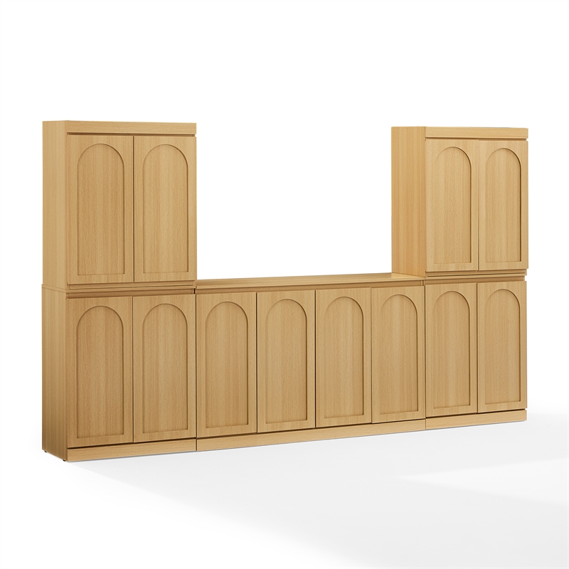 Crosley Furniture Marco 3-Piece Entertainment Center in Ash