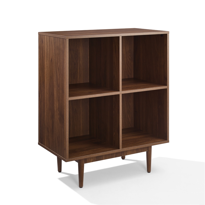 Crosley Furniture Liam 4 Cube Record Storage Media Stand in Walnut