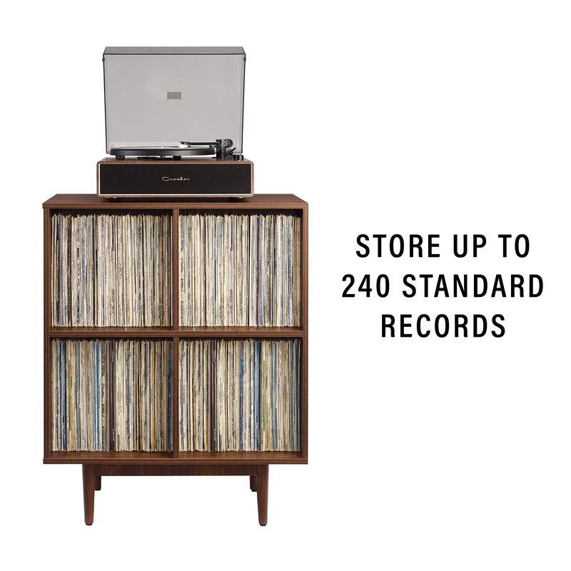 Crosley Furniture Liam 4 Cube Record Storage Media Stand in Walnut