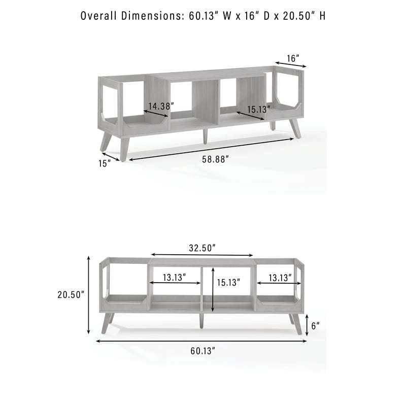 Crosley Furniture Asheville Low Record Storage Console in Walnut