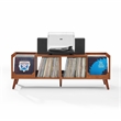 Crosley Furniture Asheville Low Record Storage Console in Walnut