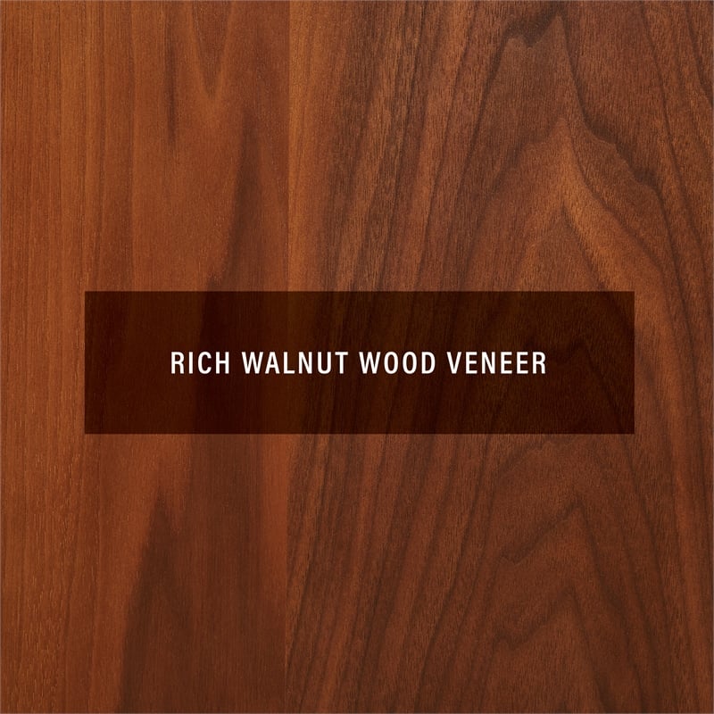 Crosley Furniture Asheville Low Record Storage Console in Walnut