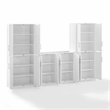 Crosley Furniture Savannah 3-Piece Sideboard & Pantry Set in White