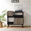 Crosley Furniture Asheville Medium Record Storage Console in Black