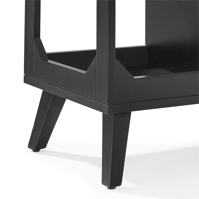 Crosley Furniture Asheville Medium Record Storage Console in Black