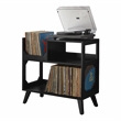 Crosley Furniture Asheville Medium Record Storage Console in Black