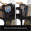 Crosley Furniture Asheville Large Record Storage Console in Black
