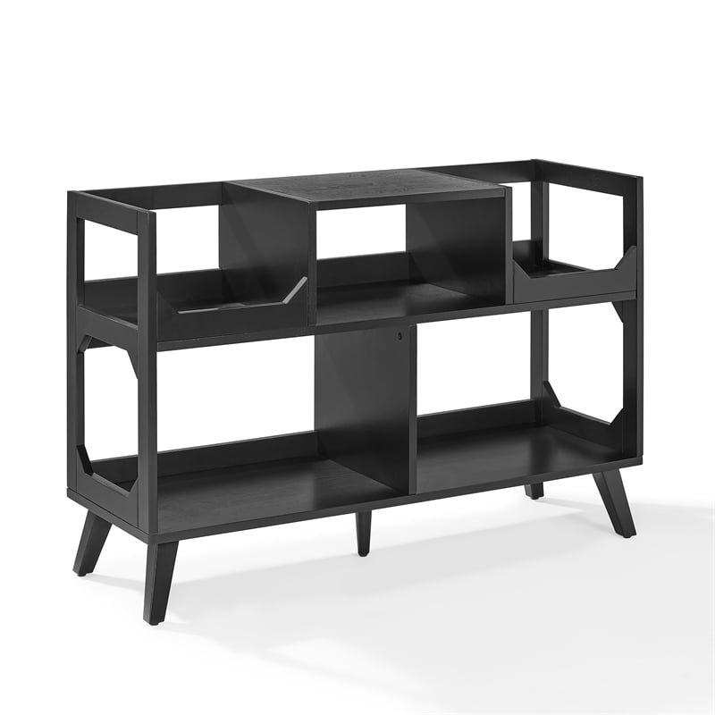 Crosley Furniture Asheville Large Record Storage Console in Black