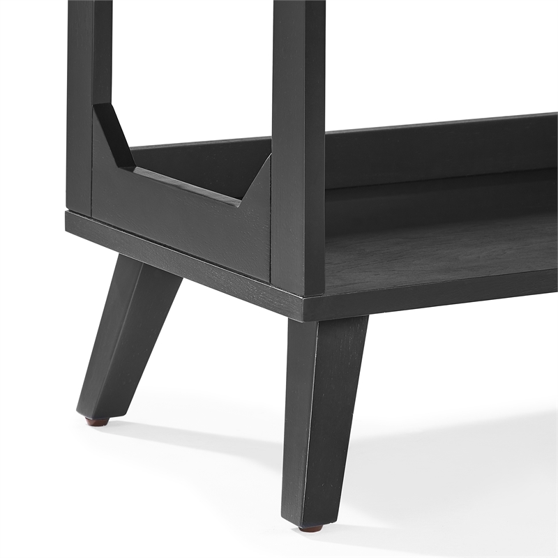 Crosley Furniture Asheville Large Record Storage Console in Black