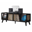 Crosley Furniture Asheville Low Record Storage Console in Black