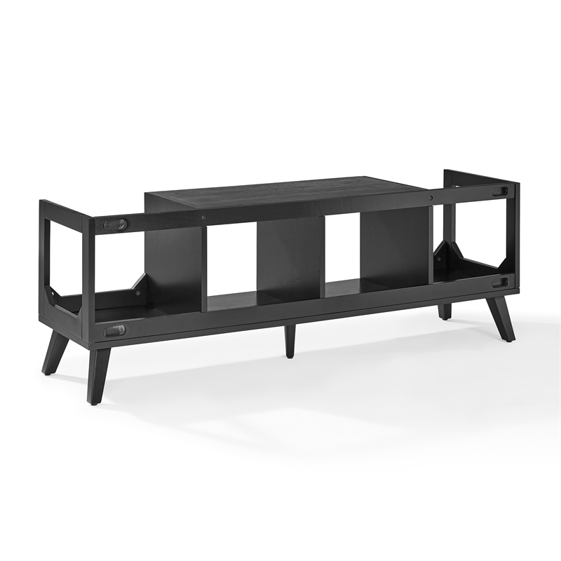 Crosley Furniture Asheville Low Record Storage Console in Black