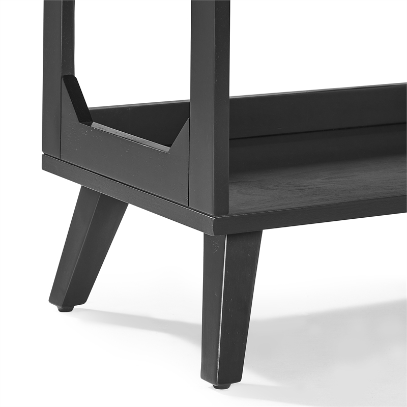 Crosley Furniture Asheville Low Record Storage Console in Black