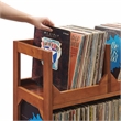 Crosley Furniture Asheville Medium Record Storage Stand in Walnut
