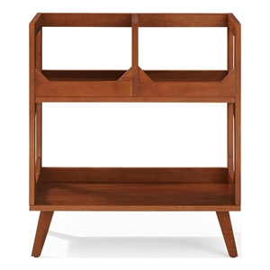 Crosley Furniture Asheville Medium Record Storage Stand in Walnut