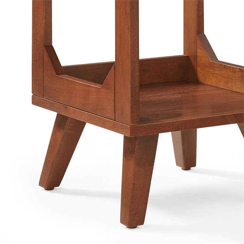 Crosley Furniture Asheville Small Record Storage Stand in Walnut