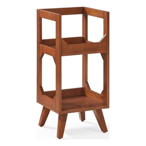 Crosley Furniture Asheville Small Record Storage Stand in Walnut